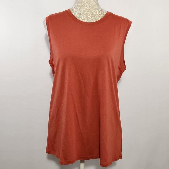 Quince Women's M Rust Cotton Modal Muscle Tank Basics Base Layer Casual Capsule - Picture 2 of 14